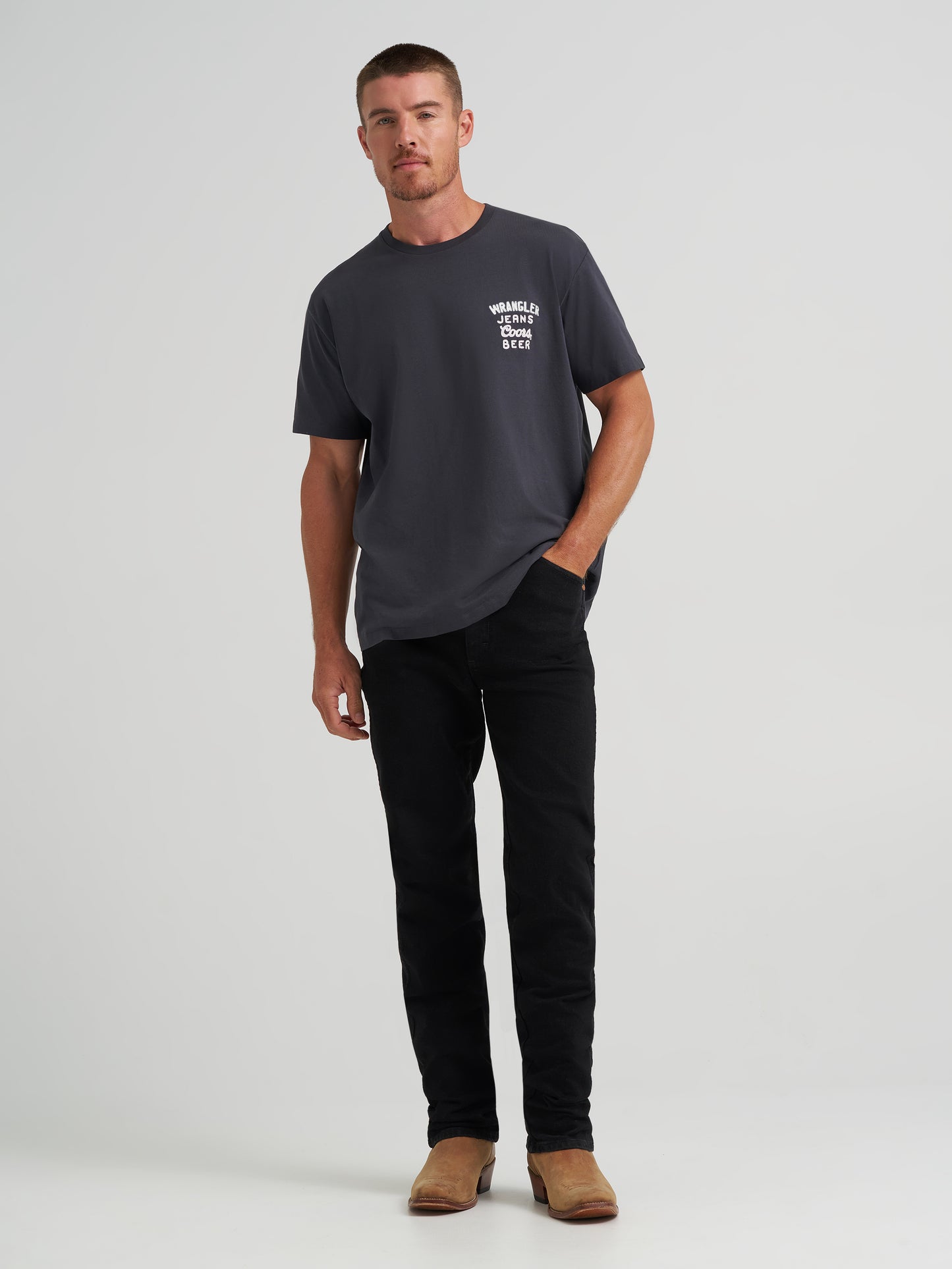 Coors Banquet x Wrangler Black Tee