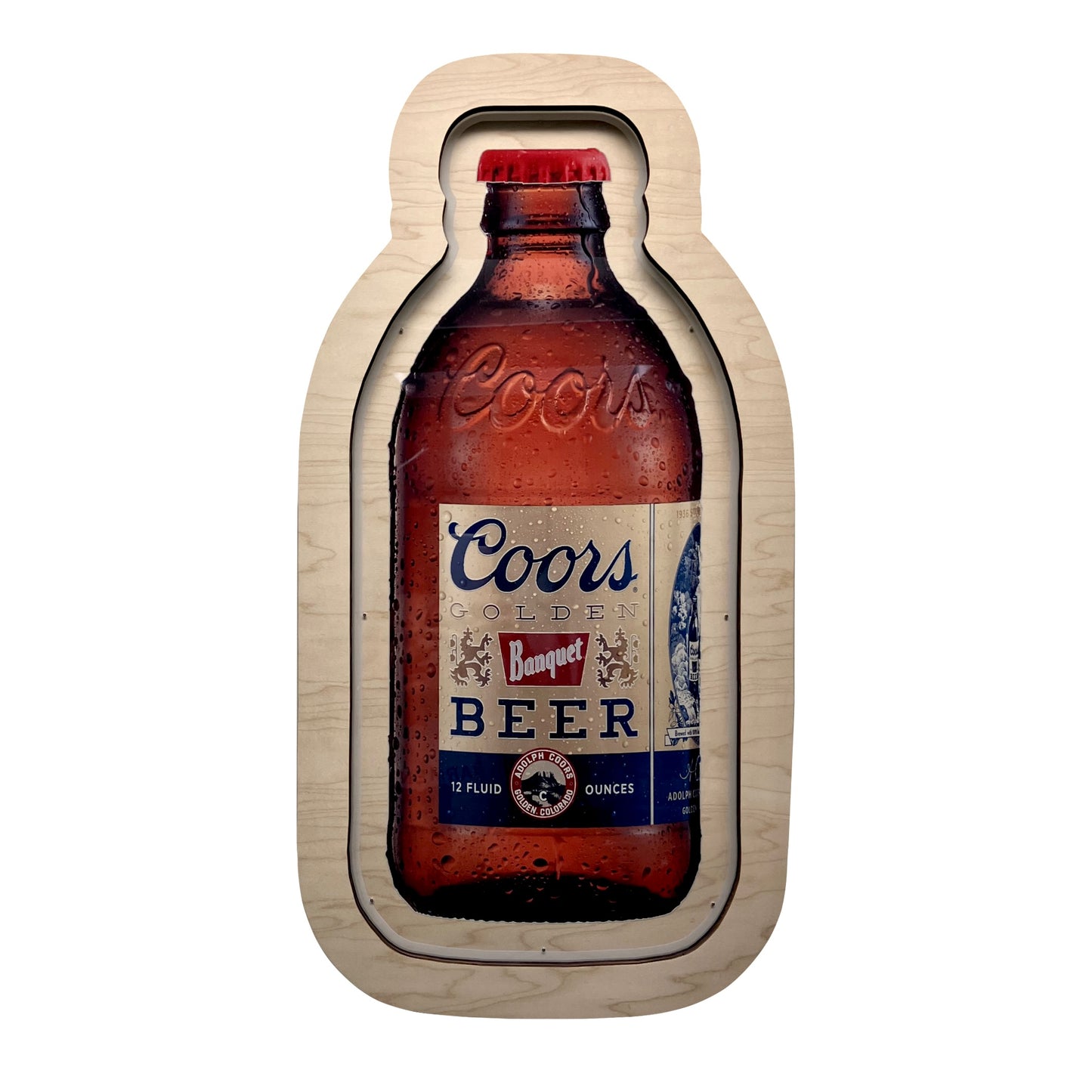Wood Stubby Bottle LED Sign