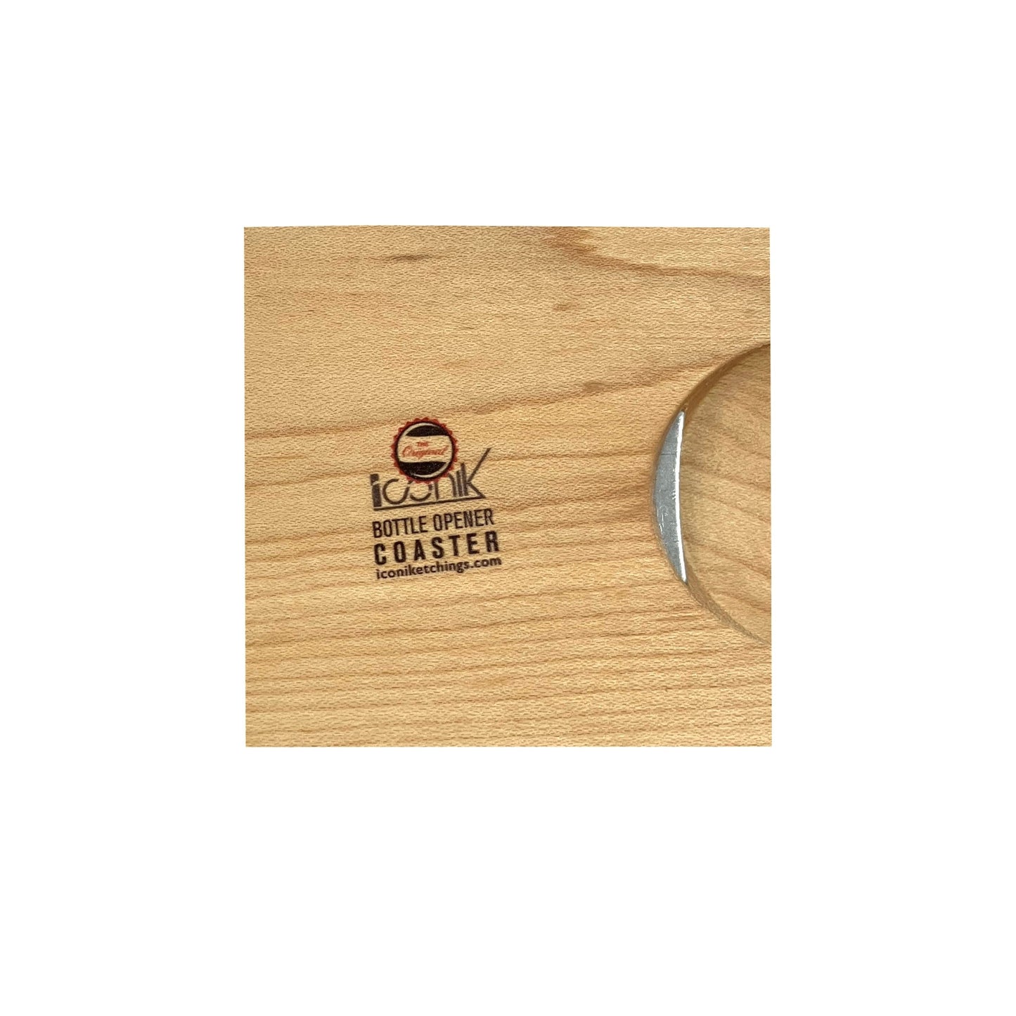 Wood Coaster with Bottle Opener