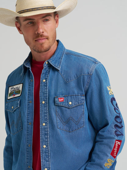 Coors Banquet x Wrangler Long Sleeve Denim Shirt