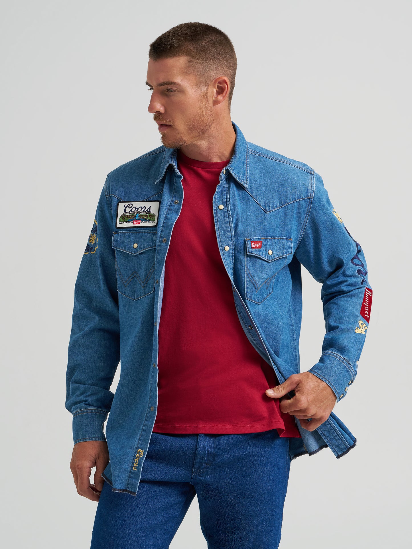 Coors Banquet x Wrangler Long Sleeve Denim Shirt