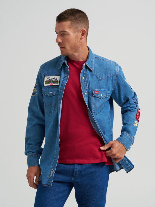 Coors Banquet x Wrangler Long Sleeve Denim Shirt