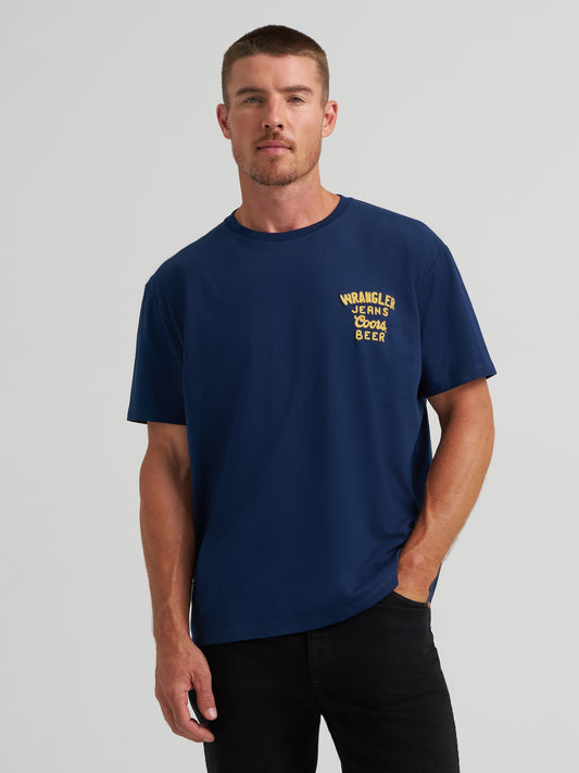 Coors Banquet x Wrangler Navy Tee