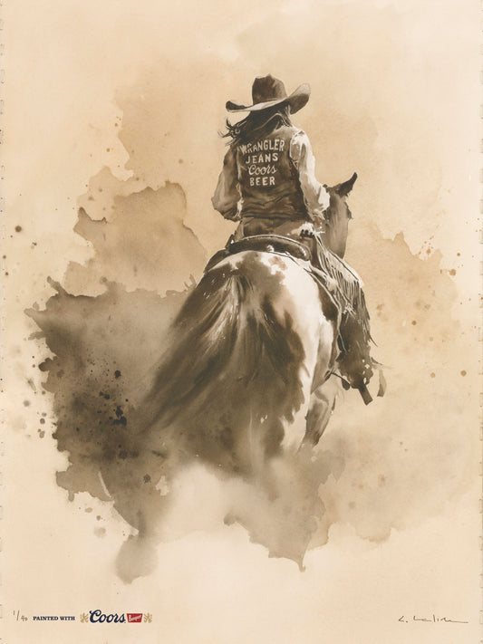 Rocky Mountain Watercolors Print - Cowgirl Rider