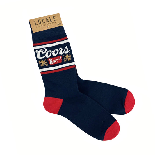 Navy Socks with Stripes