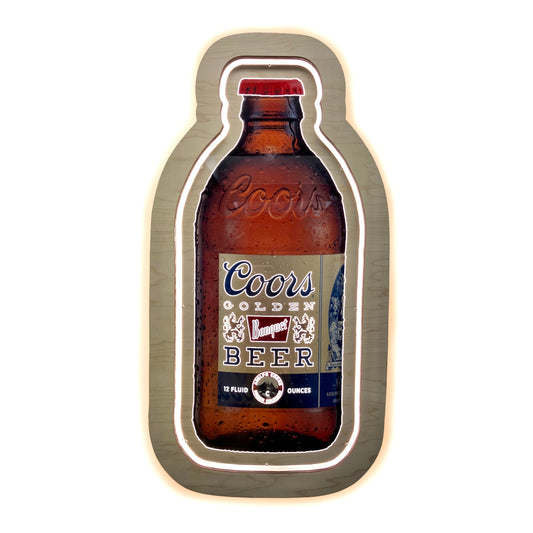 Wood Stubby Bottle LED Sign