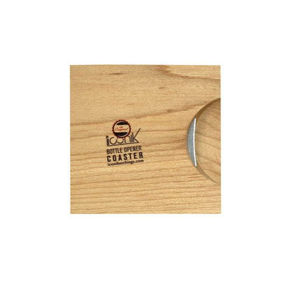 Wood Coaster with Bottle Opener